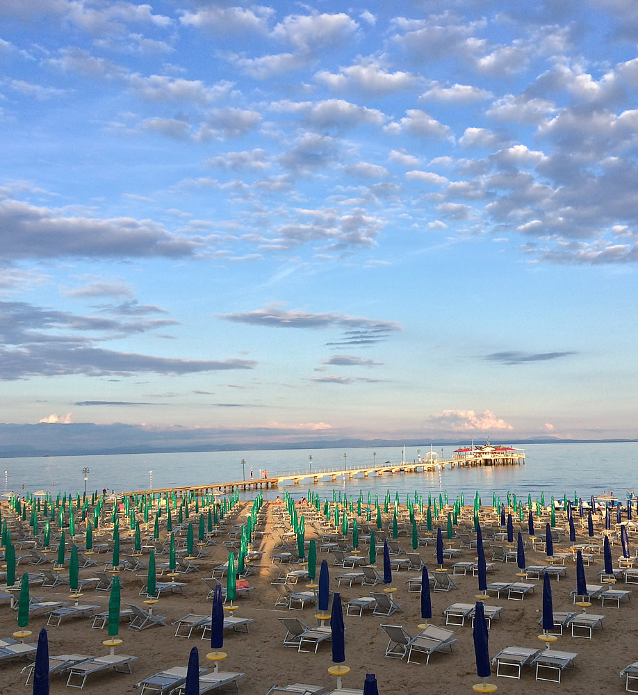 View of the beach in Lignano Pineta